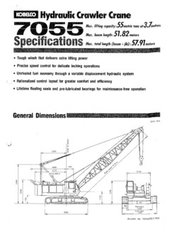 Kobelco 7055 Specifications