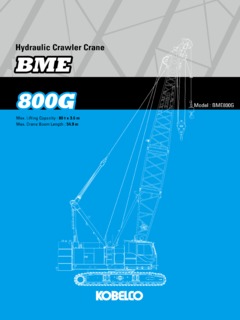 Kobelco BME800G Specifications