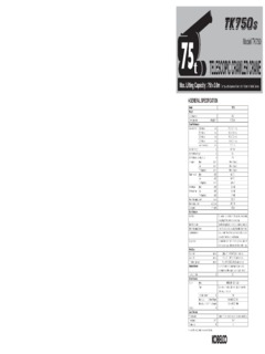 Kobelco TK750s Specifications