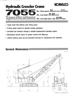 Kobelco 7055 Specifications