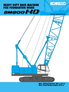 Kobelco BM800HD-2F Specifications