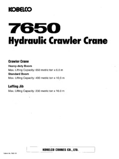Kobelco 7650 Specifications