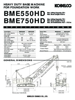 Kobelco BME550HD Specifications