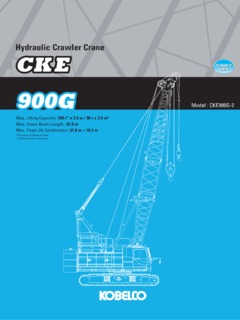Kobelco CKE900G-2 Specifications