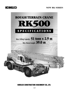 Kobelco RK500 Specifications