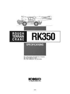 Kobelco RK350 Specifications