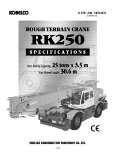 Kobelco RK250 Left Hand Specifications