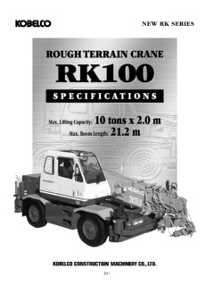 Kobelco RK100 Specifications