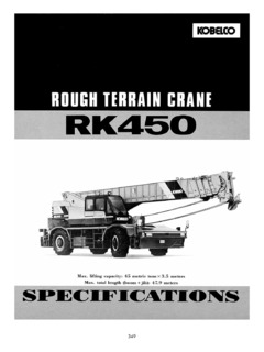 Kobelco RK450 Specifications