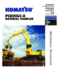 Komatsu PC800LC-8 MH Specifications