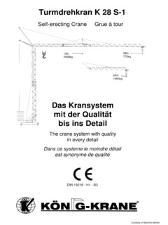 Konig-Krane K 28 S-1 Specifications