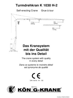 Konig-Krane K 1030 H-2 Specifications