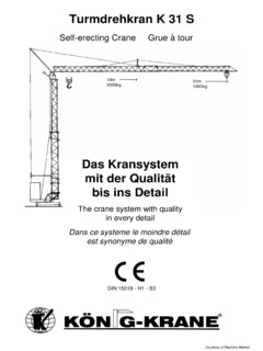 Konig-Krane K 31 S Specifications