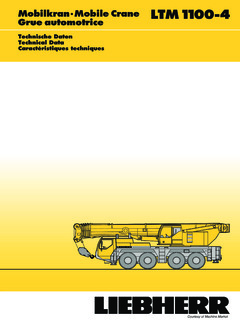 Liebherr LTM 1100-4 Specifications