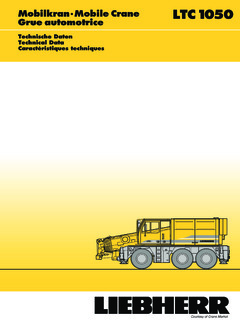 Liebherr LTC 1050 Specifications