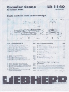 Liebherr LR 1140 Specifications