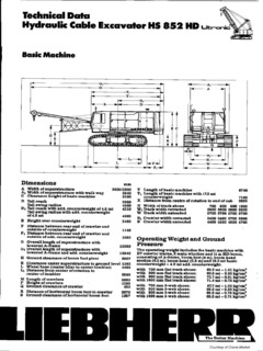 Liebherr HS 852 HD Specifications