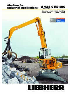 Liebherr A 934 C HD ERC Litronic Specifications