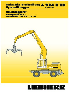 Liebherr A 924 B HD Litronic Specifications