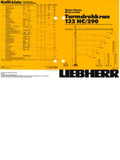 Liebherr 132 HC/290 Specifications