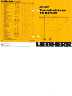 Liebherr 70 HC/132 Specifications