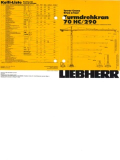 Liebherr 70 HC/290 Specifications