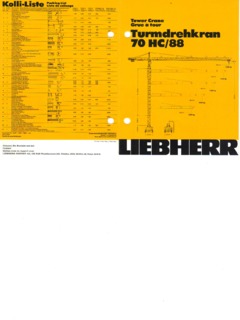 Liebherr 70 HC/88 Specifications