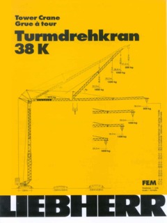 Liebherr 38 K Specifications