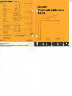 Liebherr 14 K Specifications