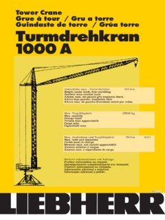 Liebherr 1000 A Specifications