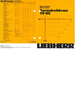 Liebherr 70 HC Specifications