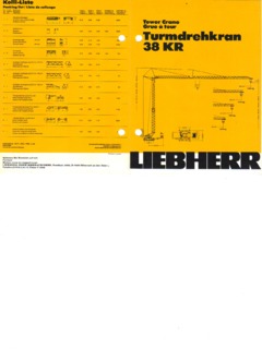 Liebherr 38 KR Specifications