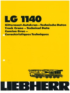 Liebherr LG 1140 Specifications