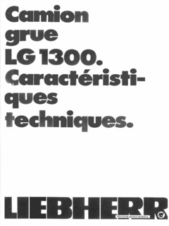 Liebherr LG 1300 Specifications