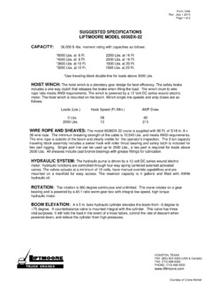 Liftmoore 6036DX-22 Specifications