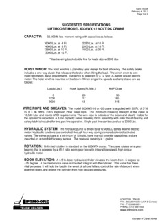 Liftmoore 6036WX-20 Specifications