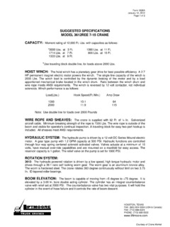 Liftmoore 3612REE 7-15 Specifications
