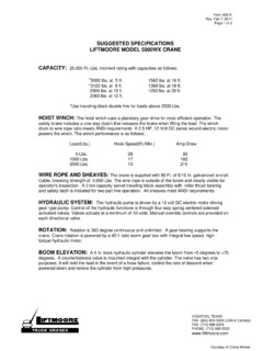 Liftmoore 5000WX Specifications