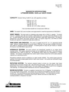 Liftmoore 1032XP Specifications