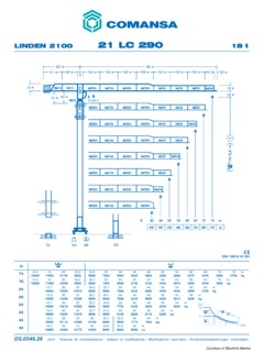 Comansa 21 LC 290 Specifications