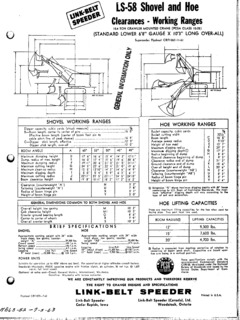 Link-Belt LS-58 Specifications