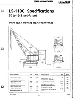 Link-Belt LS-110C Specifications