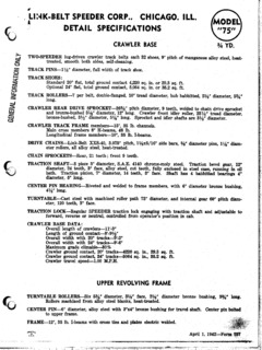 Link-Belt LS-75 Specifications
