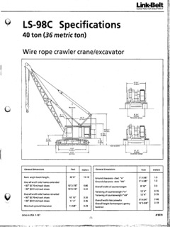 Link-Belt LS-98C Specifications