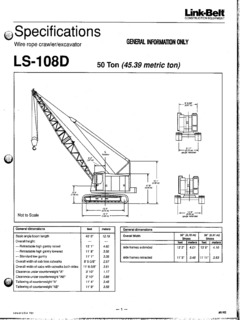 Link-Belt LS-108D Specifications