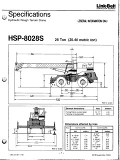 Link-Belt HSP-8028S Specifications