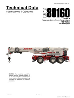 Link-Belt RTC-80160 Series II Specifications