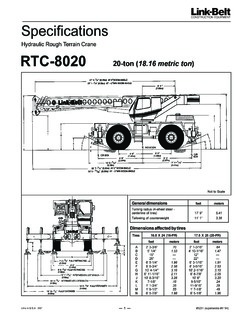 Link-Belt RTC-8020 Specifications
