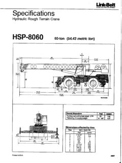 Link-Belt HSP-8060 Specifications