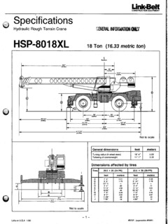 Link-Belt HSP-8018XL Specifications